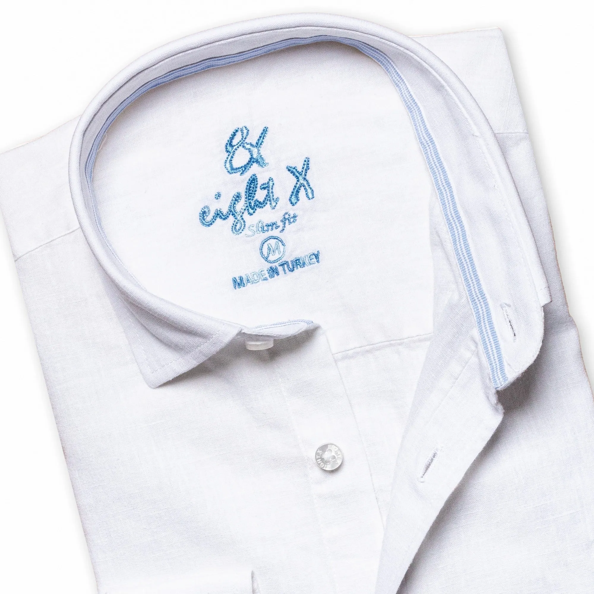 100% Linen Button Down Shirt - White