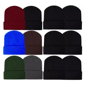 6-Pack: Men's Soft Stretchy Winter Warm Double Layer Beanies