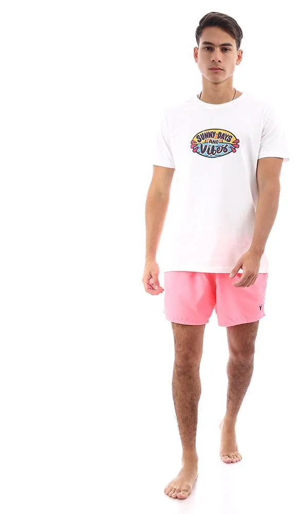 95672 Lightweight Slip On Neon Pink Swim Shorts