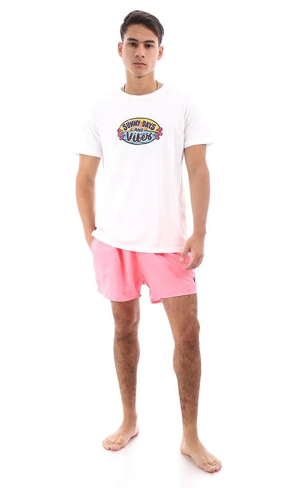 95672 Lightweight Slip On Neon Pink Swim Shorts