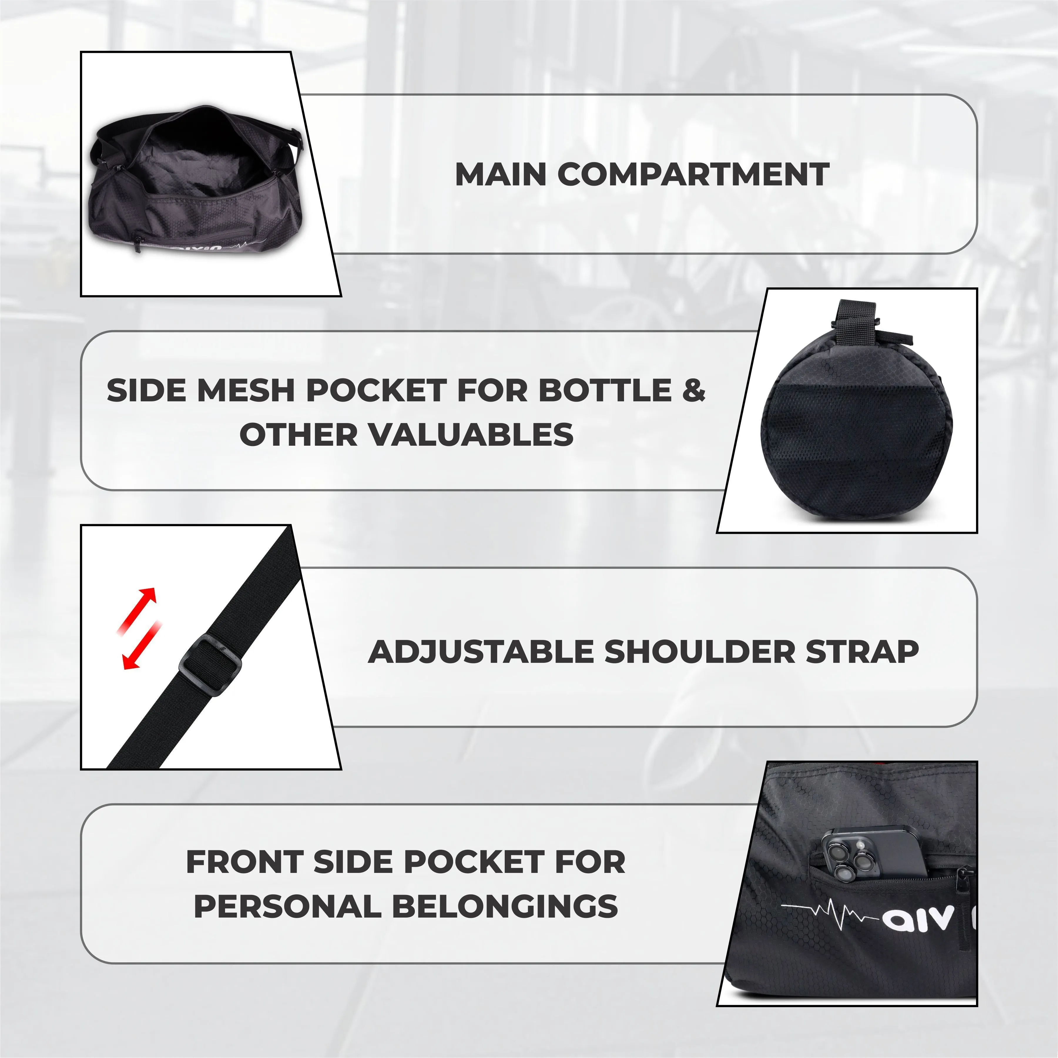 Aivin  Attract Pro Basic Duffel Bags - Black