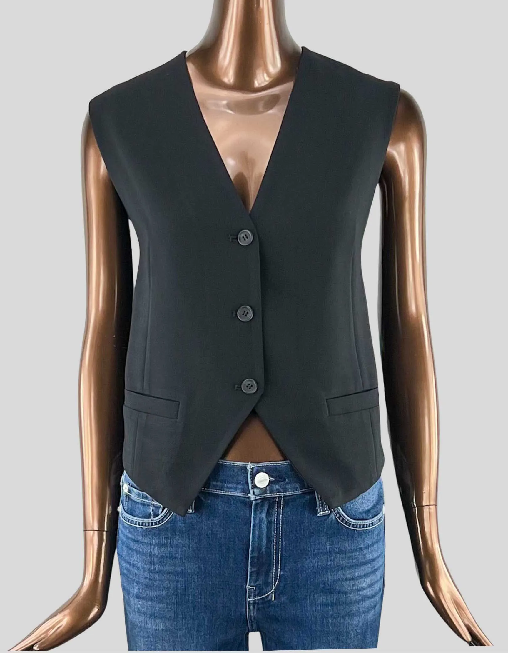 & OTHER STORIES Black Short Vest - 6 US