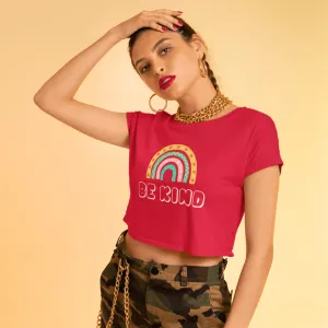 Be kind Crop T-shirt- Red, Black Crop Top