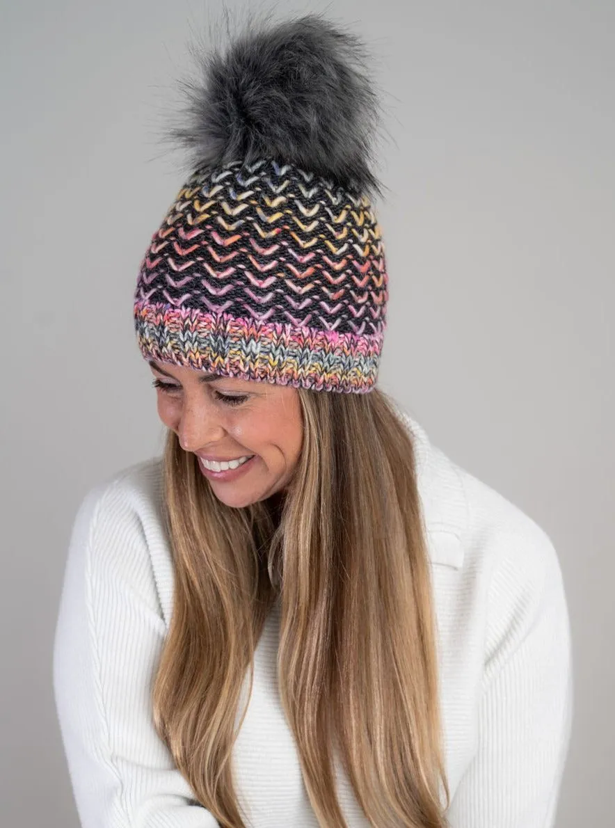 Beanie With Pom [Charcoal-36282]
