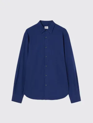 Classic Indian chambray shirt white uomo