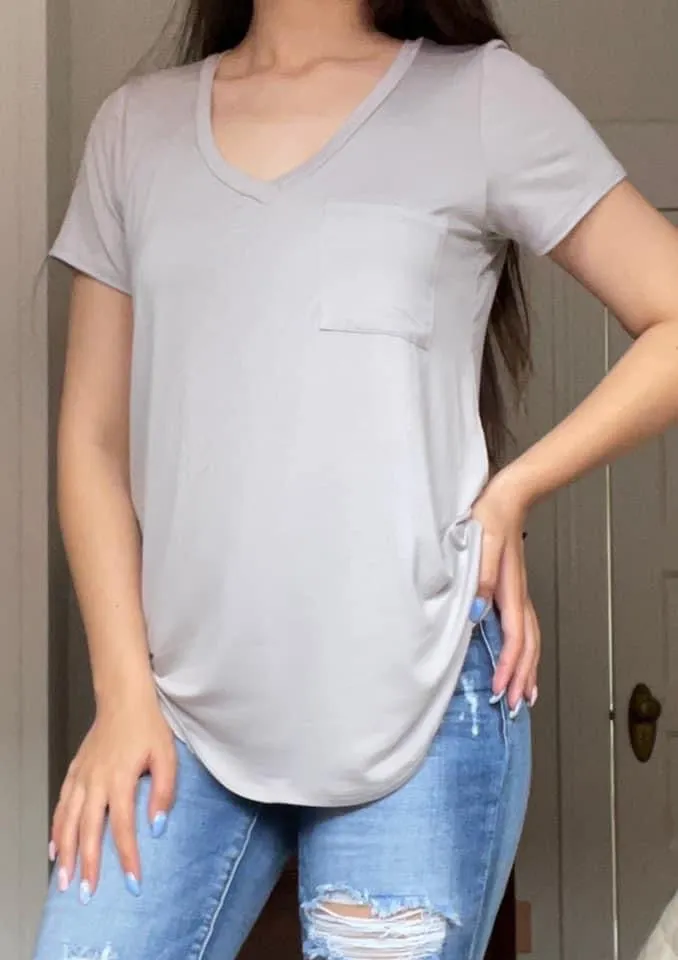 Curvy Girl Slouchy Pocket Tees