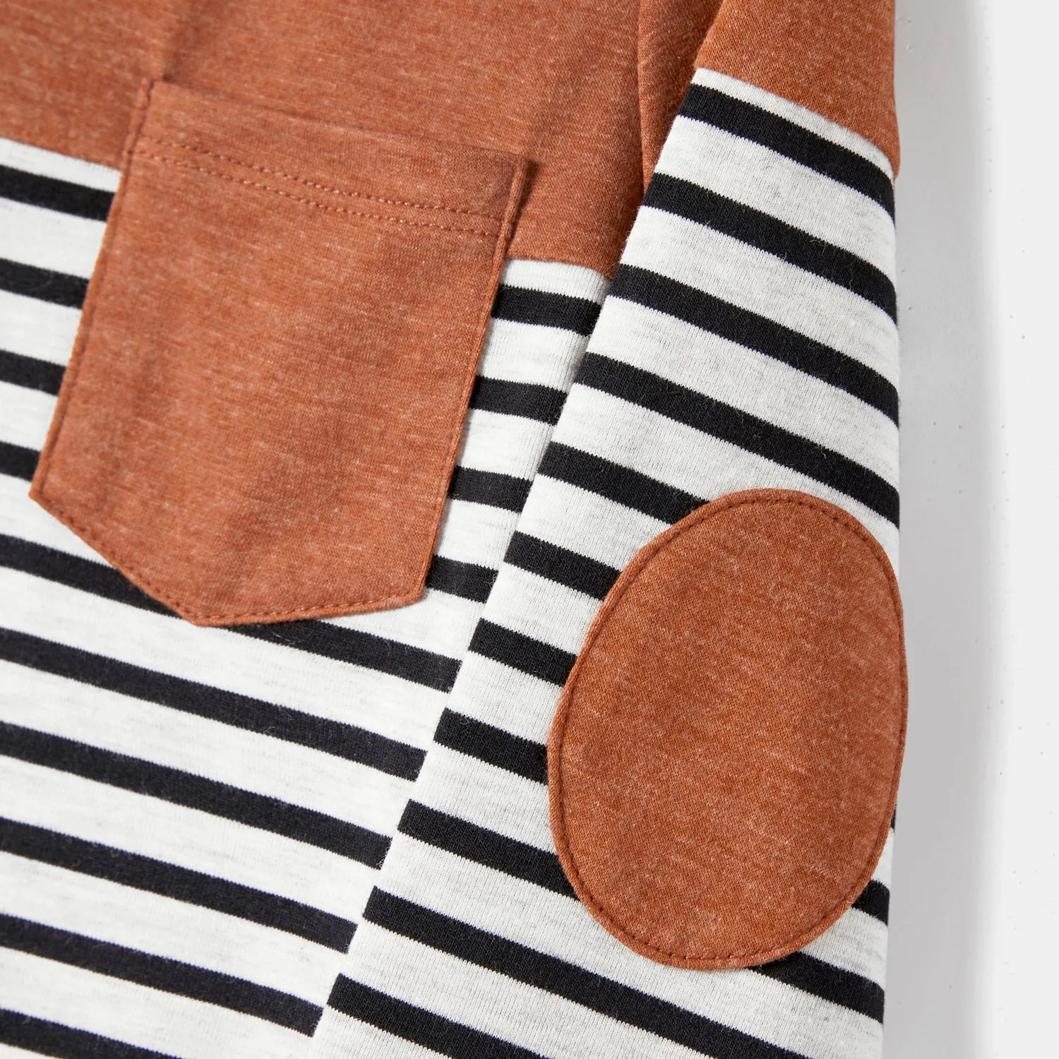 Family Matching Long-sleeve Striped Spliced Dresses and Tops Sets