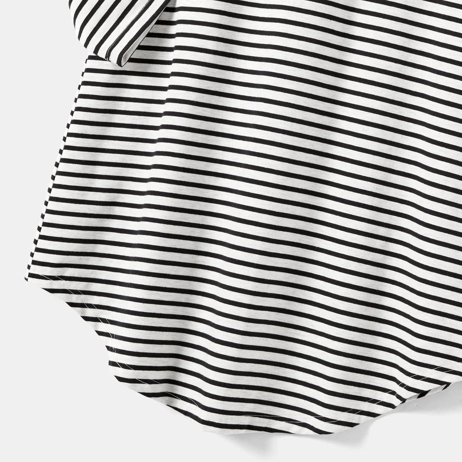 Family Matching Long-sleeve Striped Spliced Dresses and Tops Sets