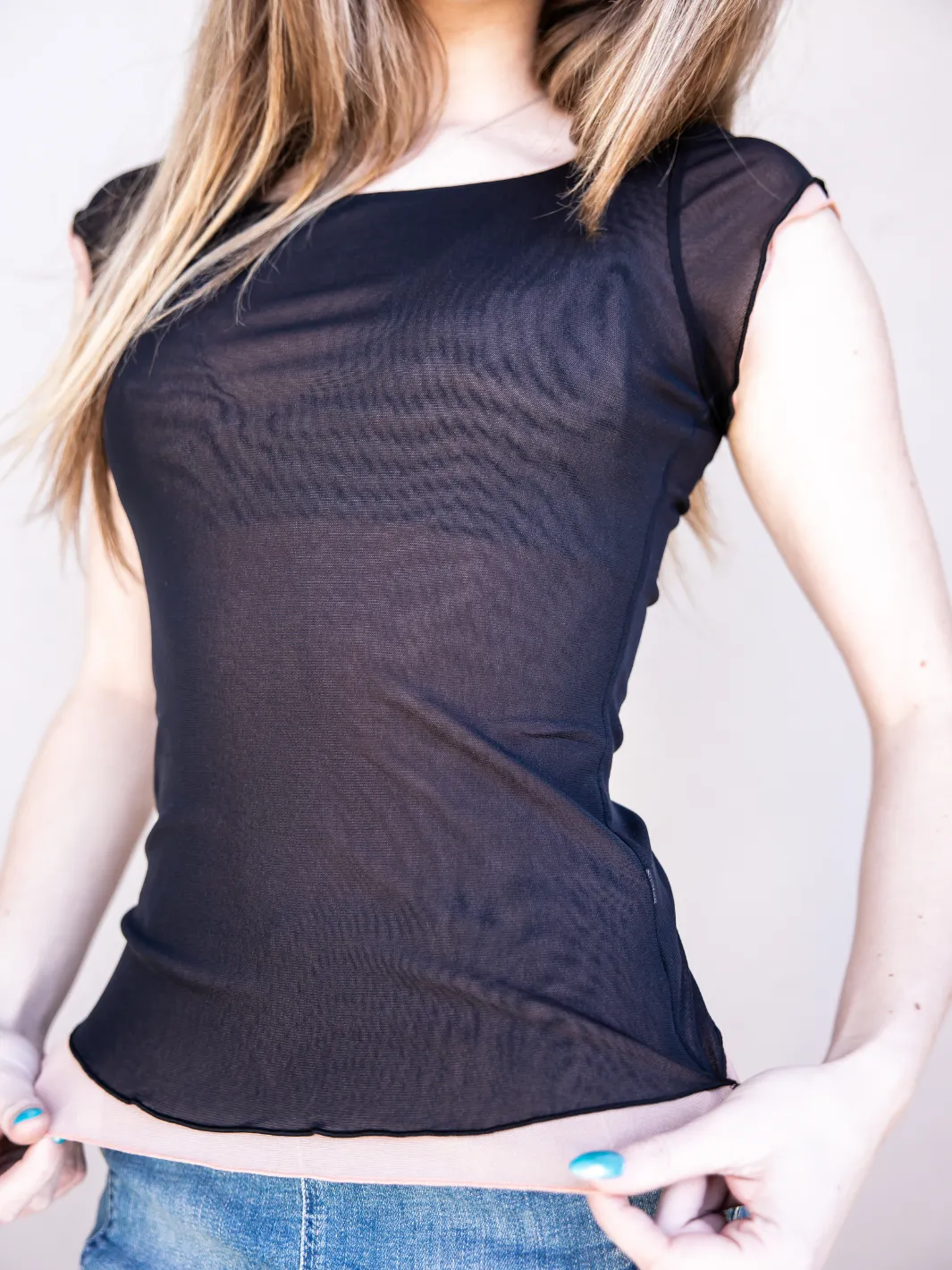 FREE PEOPLE - Double Take Mesh Tee