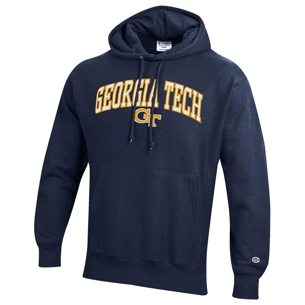 Georgia Tech Yellow Jackets Fleece Wool Logo Arch Hooded Sweatshirt