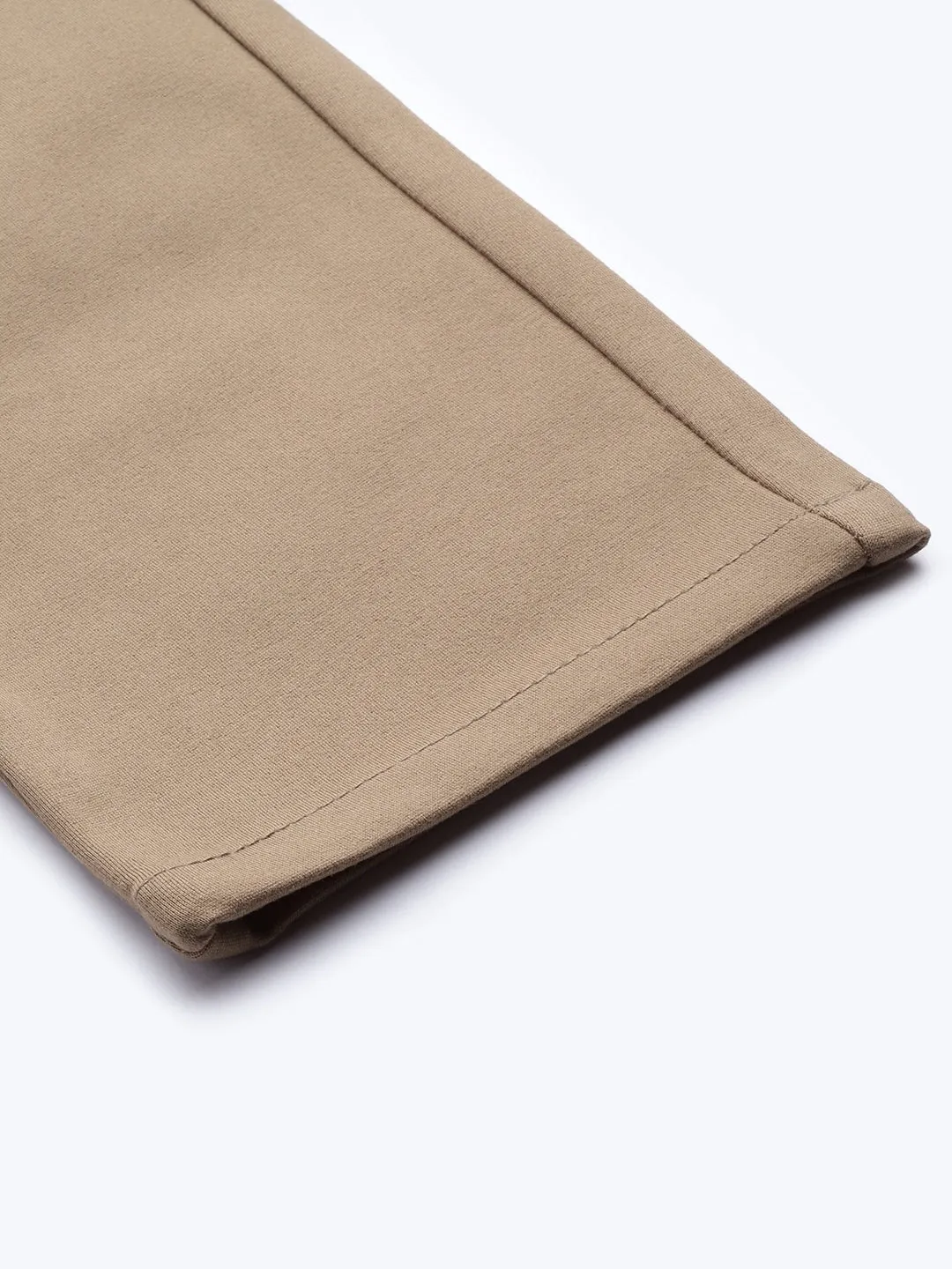 Khaki: Wrinkle Free Stretchable Knitted Chinos