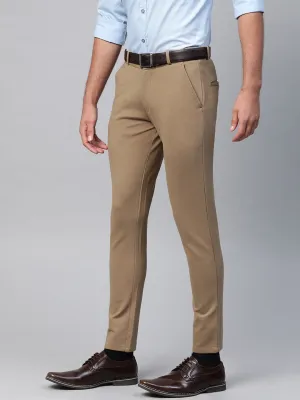 Khaki: Wrinkle Free Stretchable Knitted Chinos