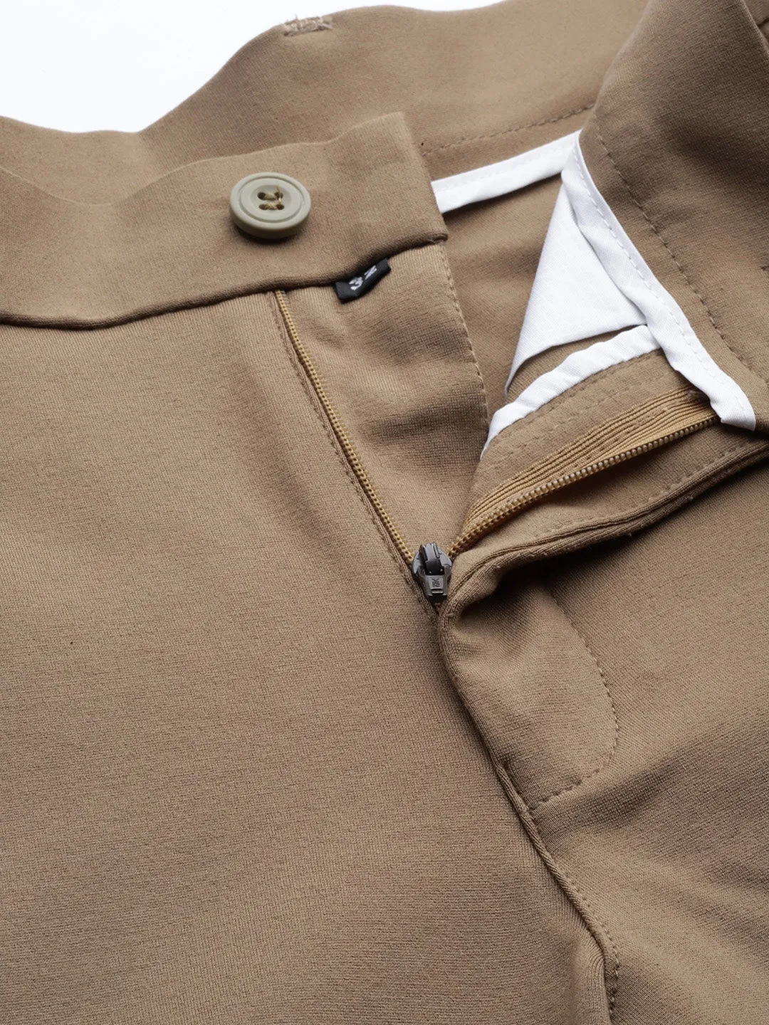Khaki: Wrinkle Free Stretchable Knitted Chinos