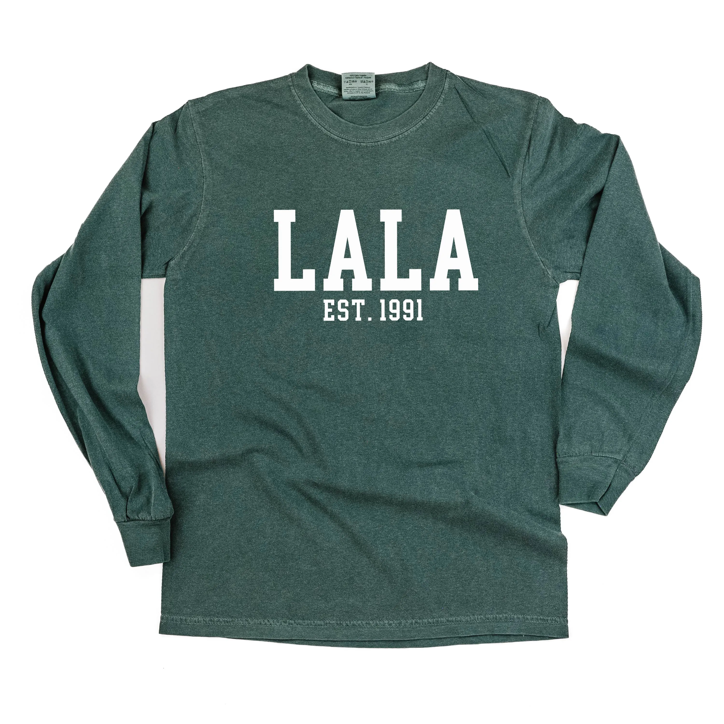 Lala - EST. (Select Your Year) - LONG SLEEVE COMFORT COLORS TEE