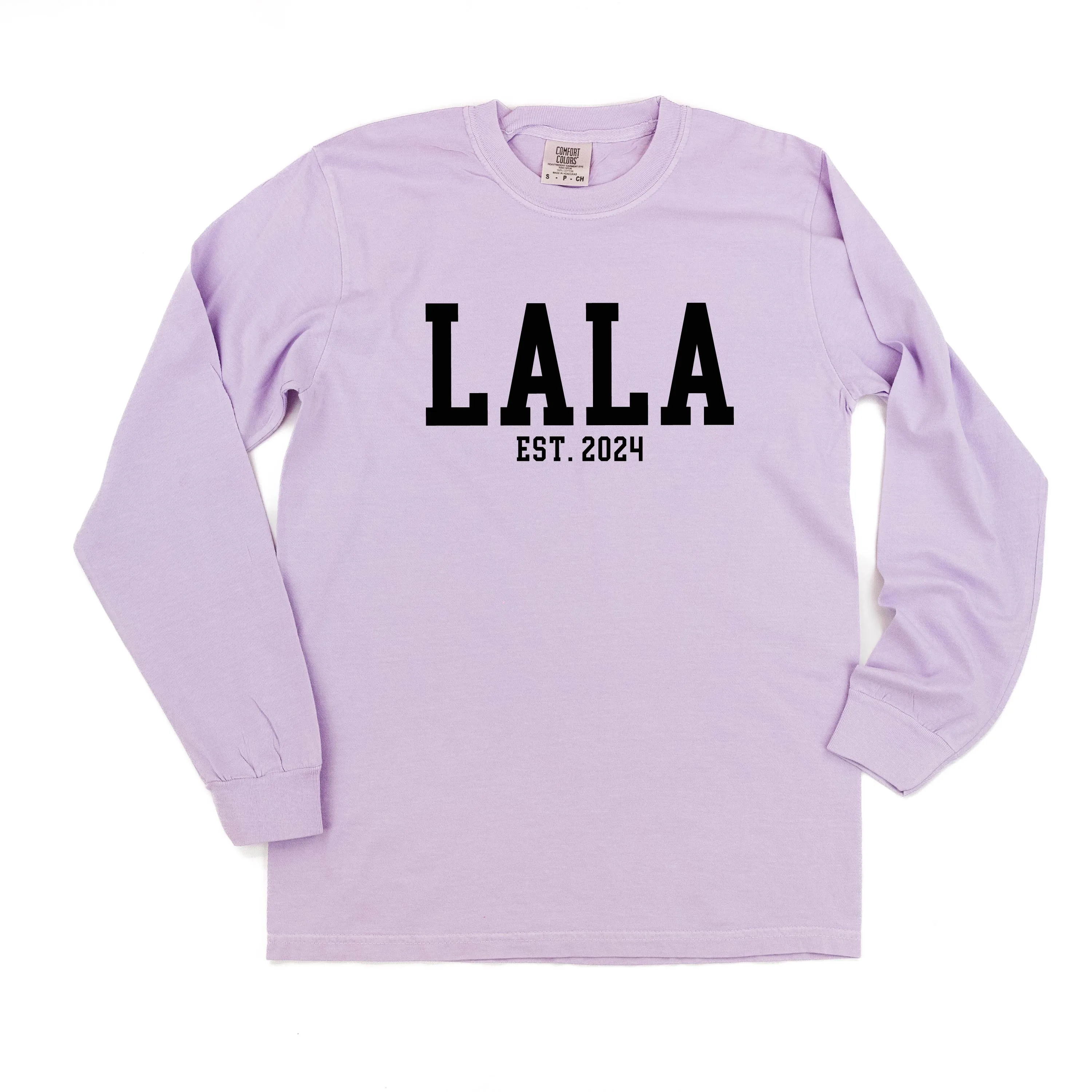 Lala - EST. (Select Your Year) - LONG SLEEVE COMFORT COLORS TEE