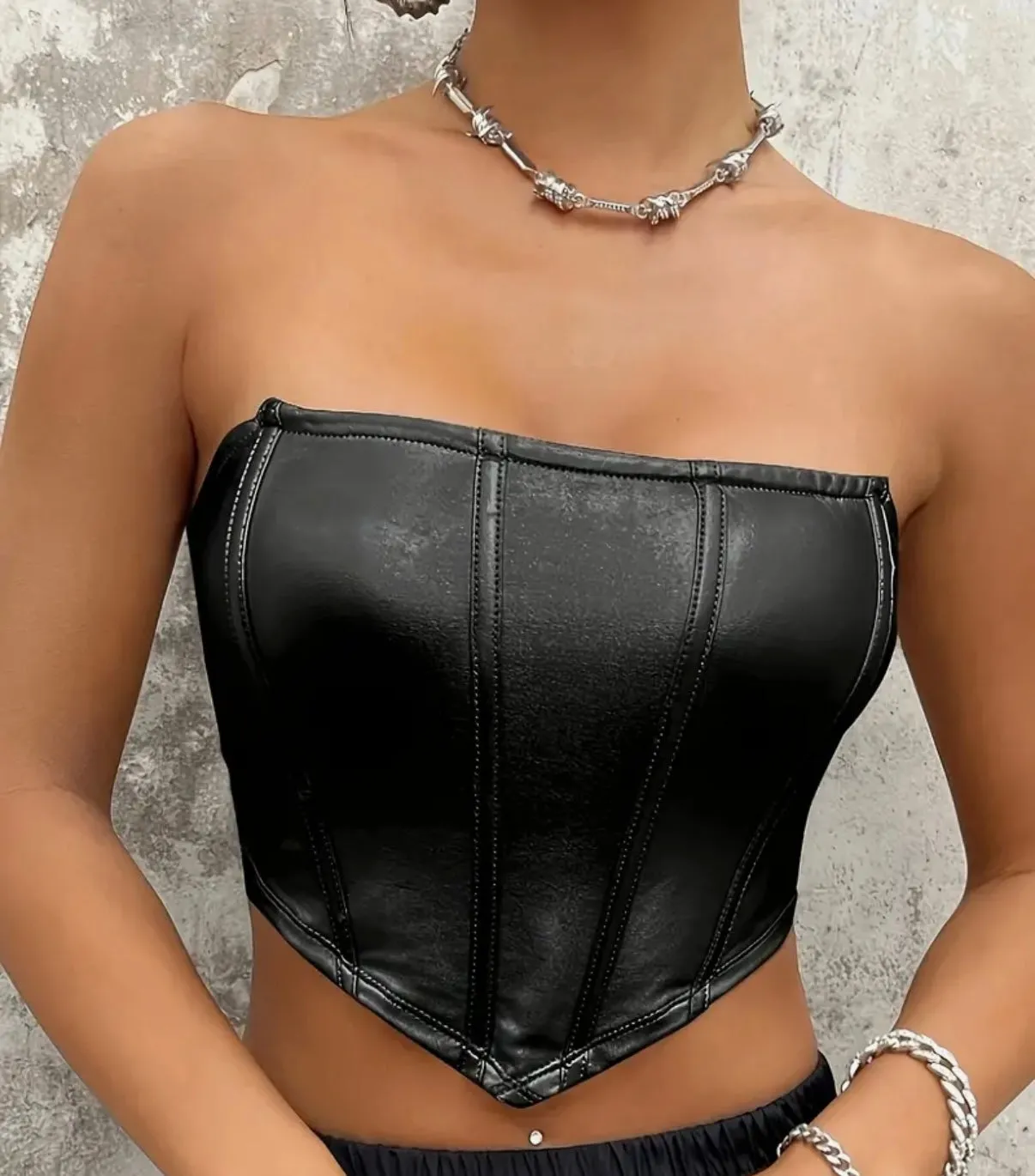 Leather corset top
