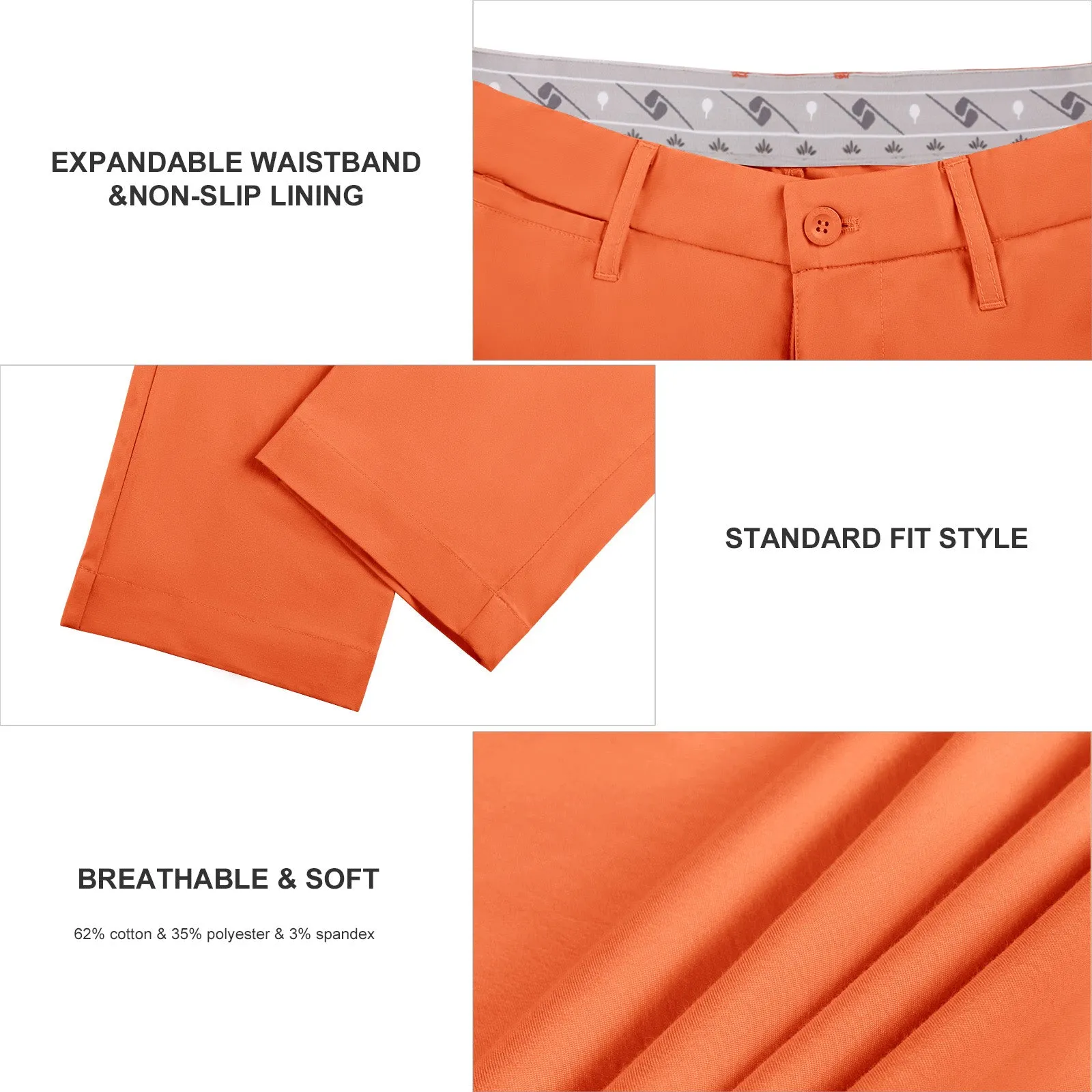 Lesmart Personalized Name Men's Flex Straight Fit Golf Pants