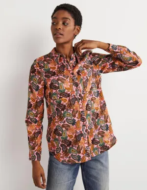 Linen Shirt-Cherry Blossom, Paisley Charm