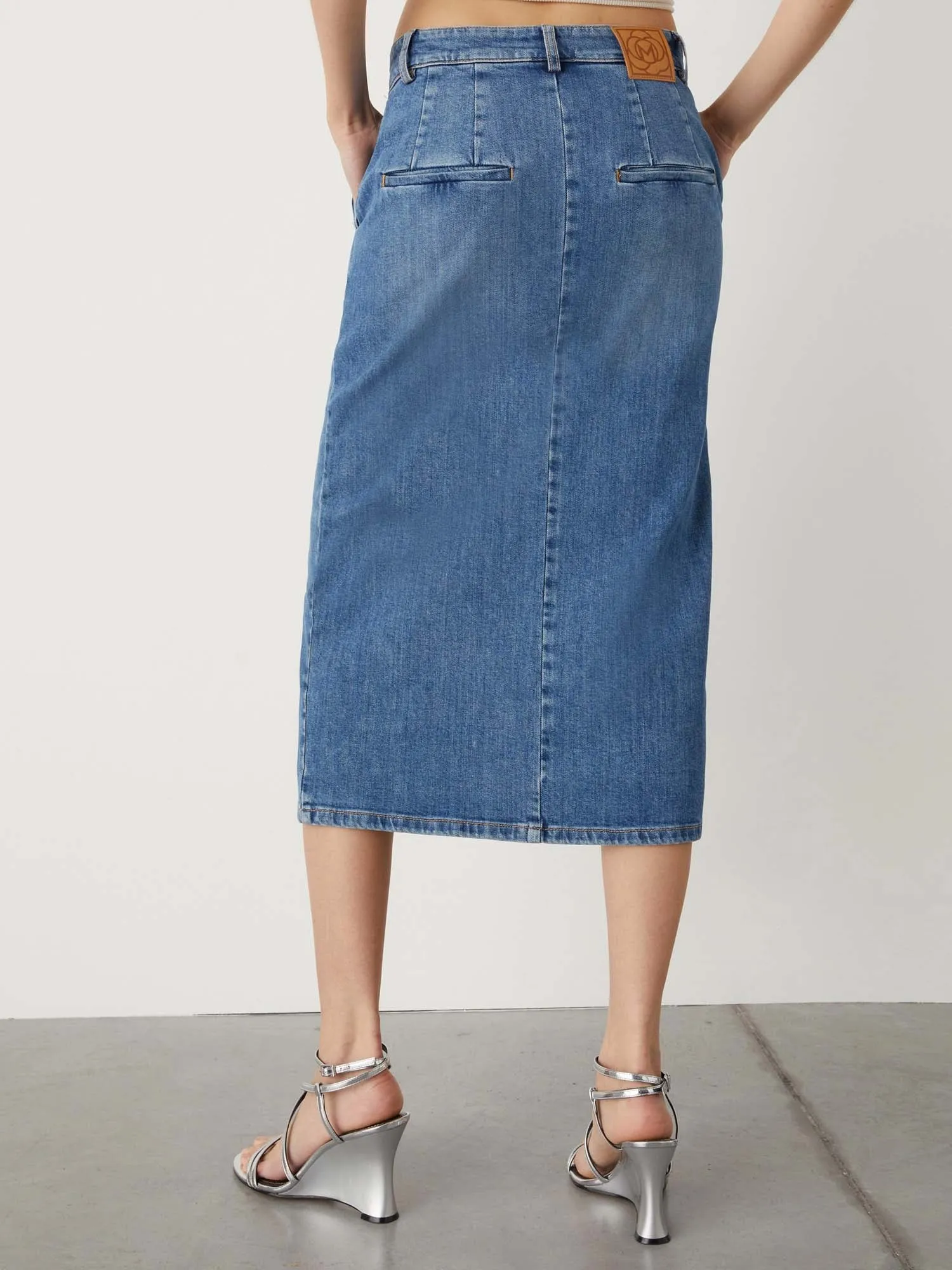 Marella Cast Denim Midi Skirt