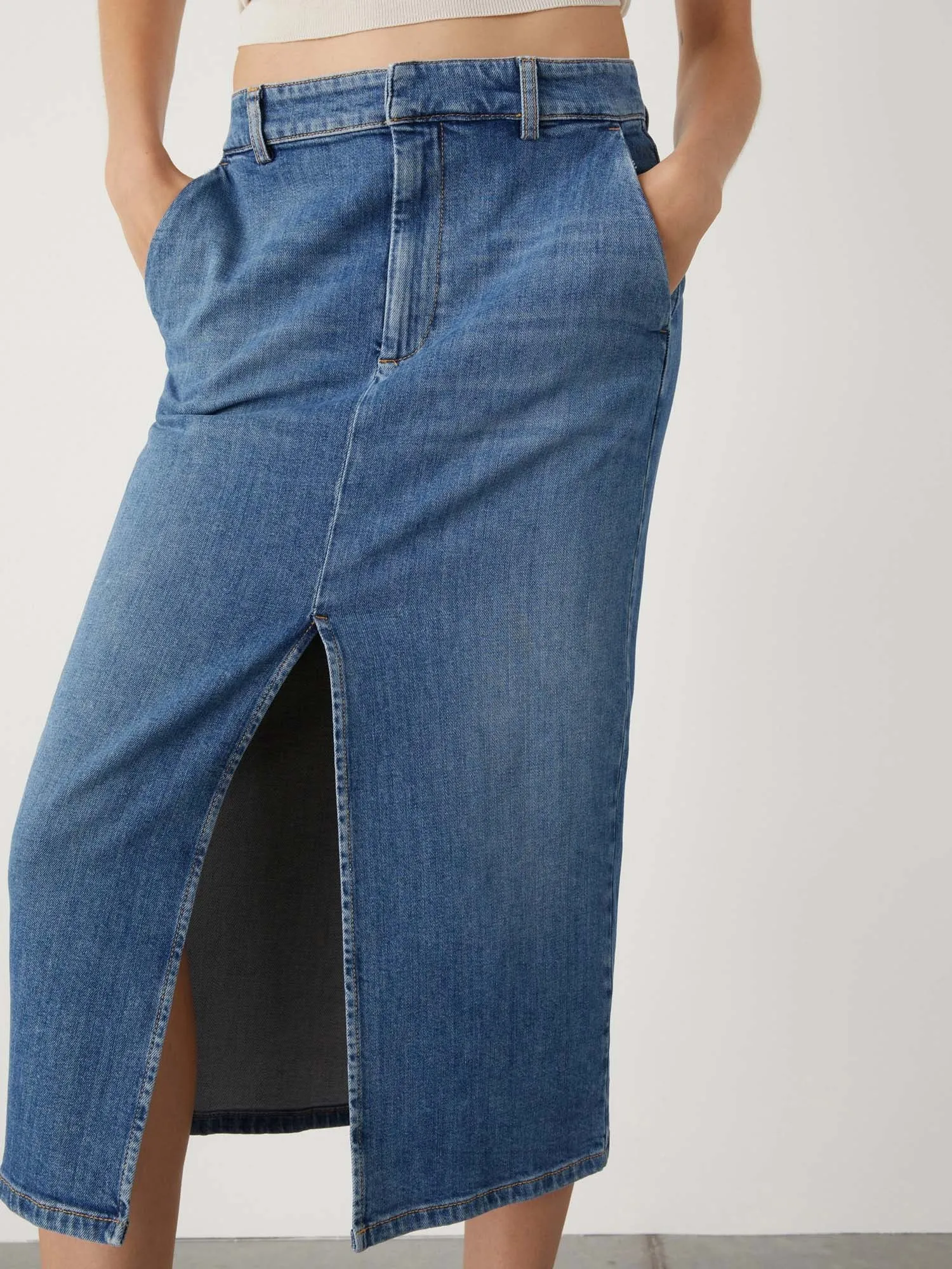 Marella Cast Denim Midi Skirt