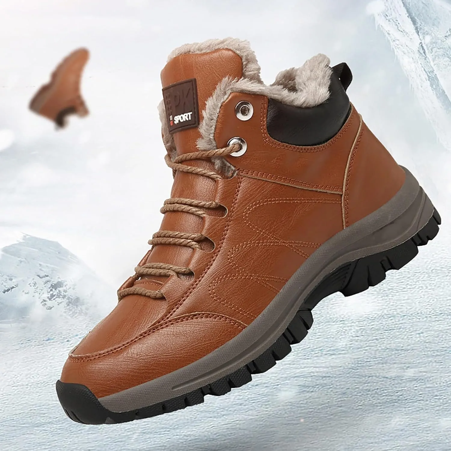 Men Work Boots Steel Toe Hiking Sneakers Fur Lined Ankle Boot Women Workout Shoes Wide Width Lightweight Outdoor Botas Mid Ankle Work Casual Hike Grounded Footwear