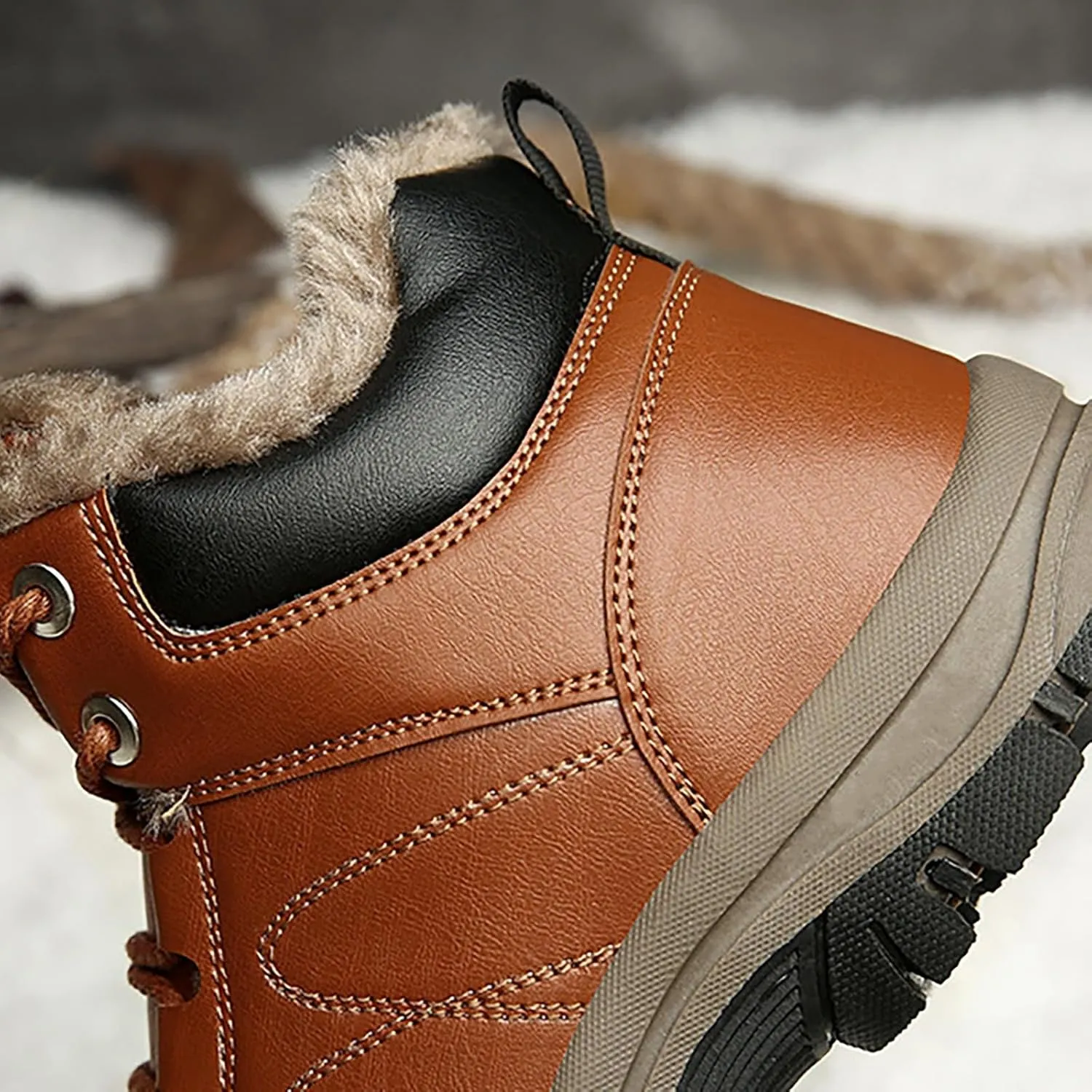 Men Work Boots Steel Toe Hiking Sneakers Fur Lined Ankle Boot Women Workout Shoes Wide Width Lightweight Outdoor Botas Mid Ankle Work Casual Hike Grounded Footwear
