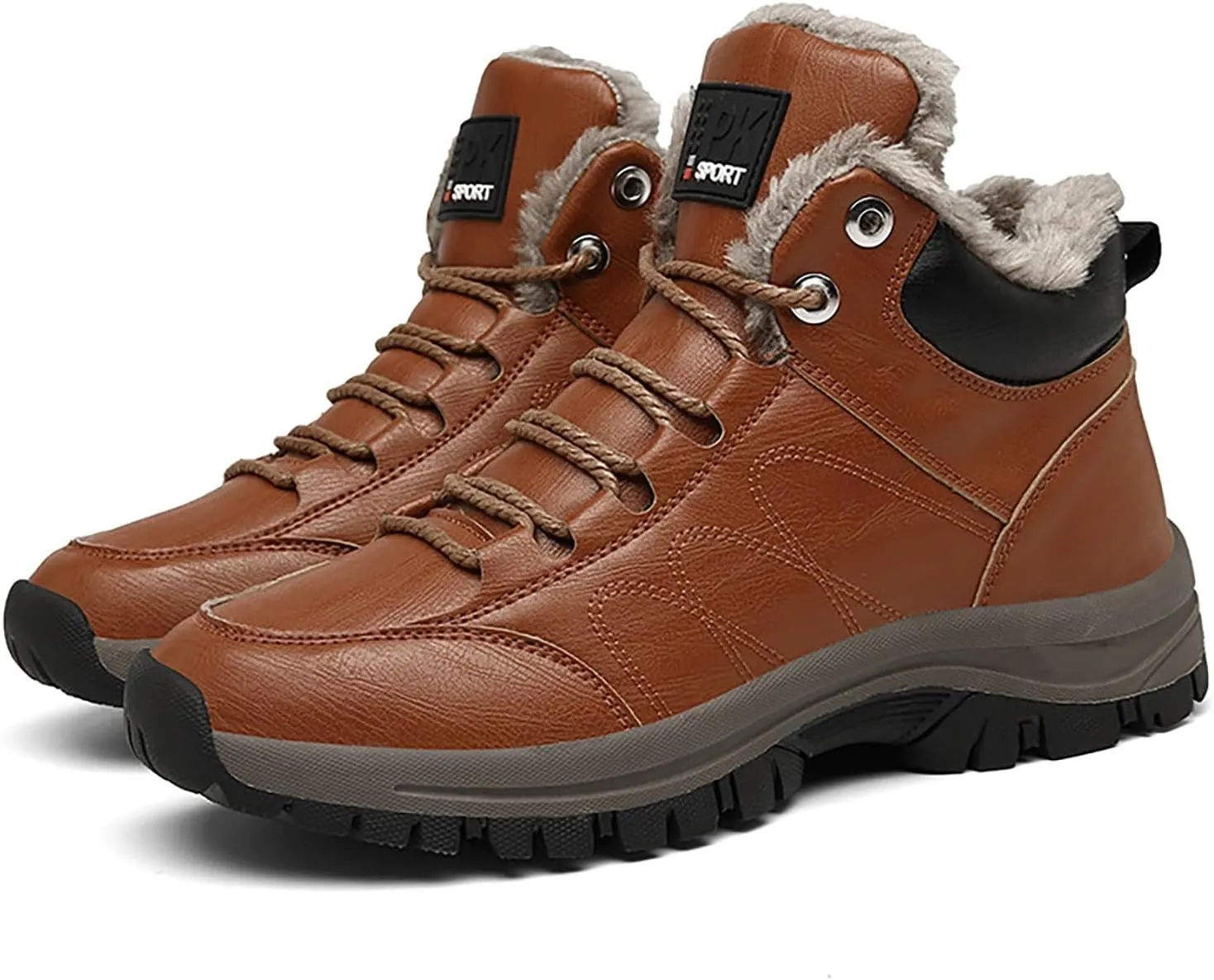 Men Work Boots Steel Toe Hiking Sneakers Fur Lined Ankle Boot Women Workout Shoes Wide Width Lightweight Outdoor Botas Mid Ankle Work Casual Hike Grounded Footwear