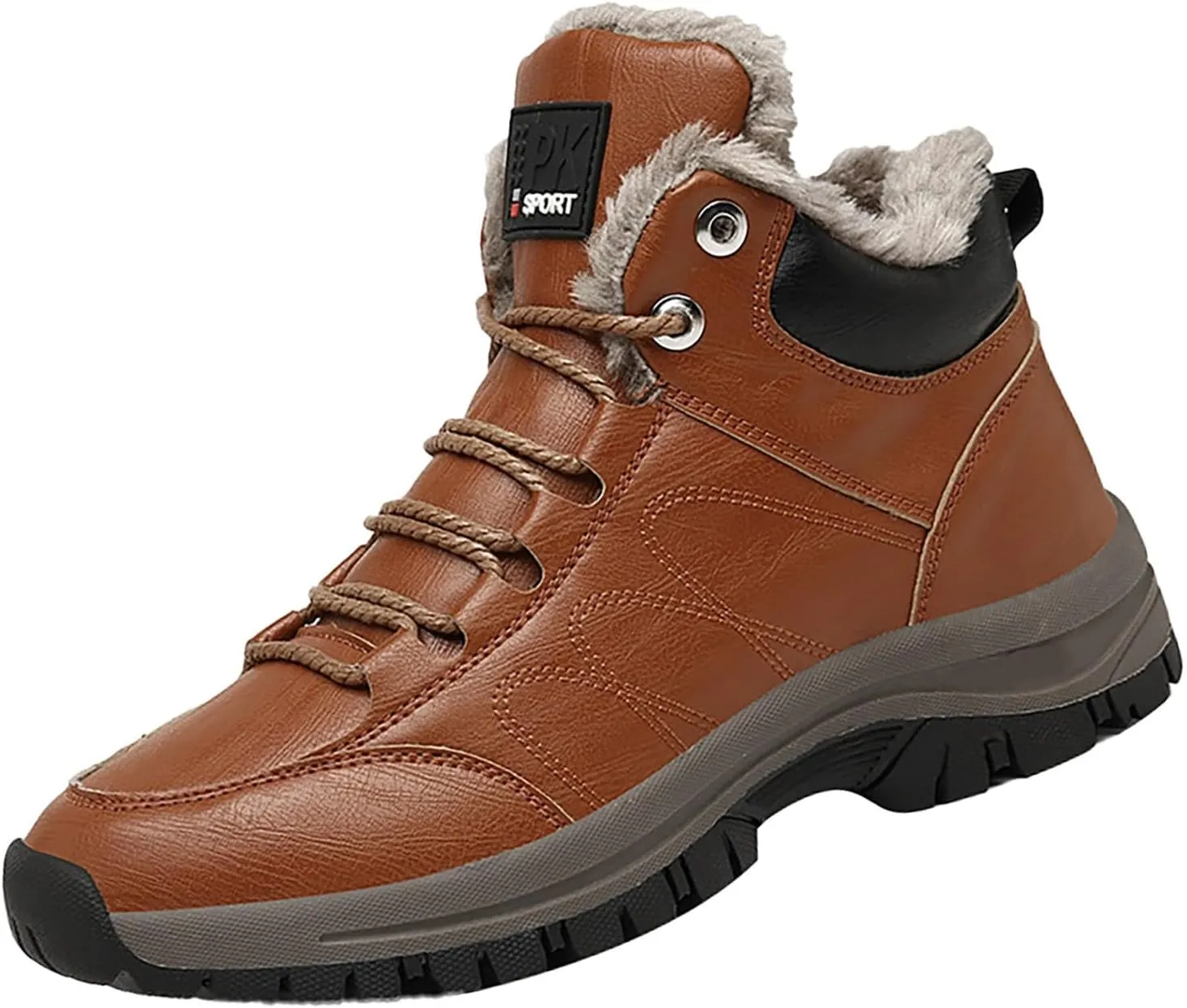 Men Work Boots Steel Toe Hiking Sneakers Fur Lined Ankle Boot Women Workout Shoes Wide Width Lightweight Outdoor Botas Mid Ankle Work Casual Hike Grounded Footwear
