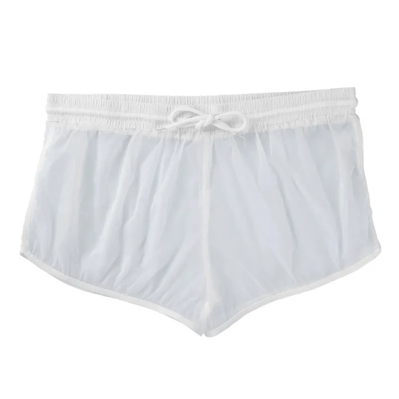 Men's Semi-Transparent Drawstring Boxer Shorts / Male Sexy Lightweight Underwear
