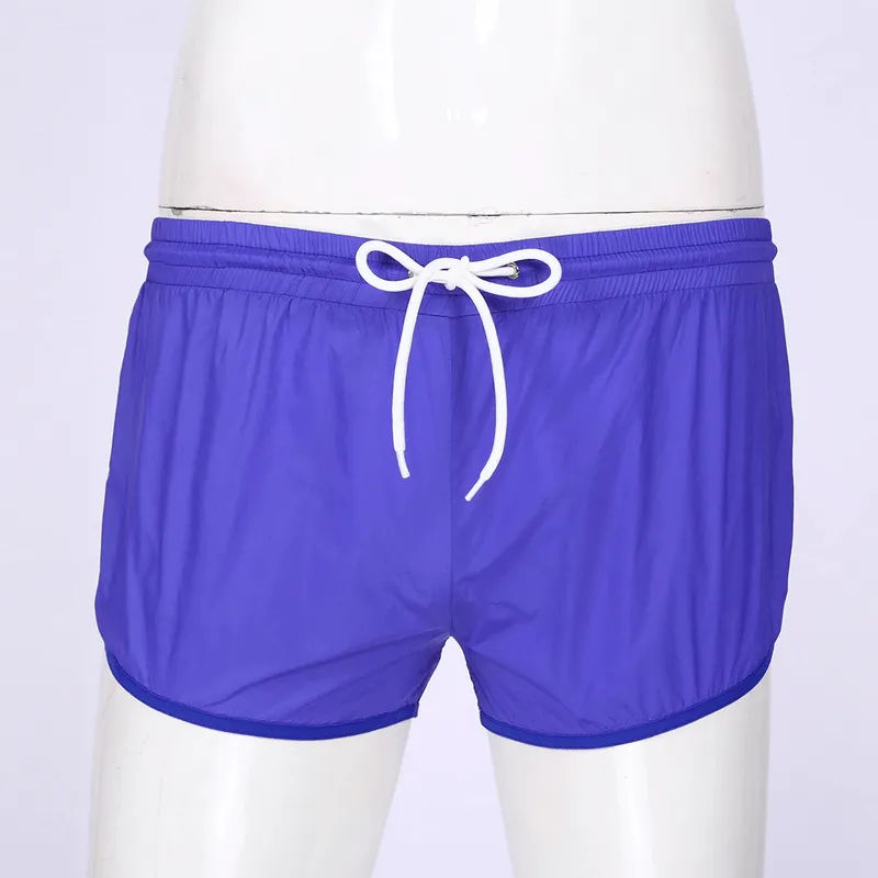 Men's Semi-Transparent Drawstring Boxer Shorts / Male Sexy Lightweight Underwear