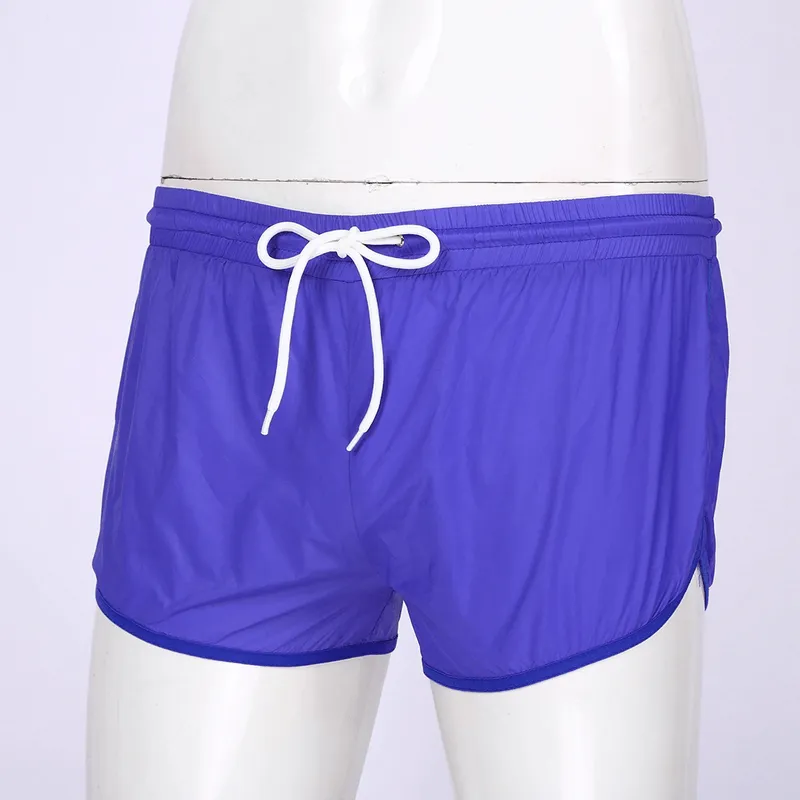 Men's Semi-Transparent Drawstring Boxer Shorts / Male Sexy Lightweight Underwear