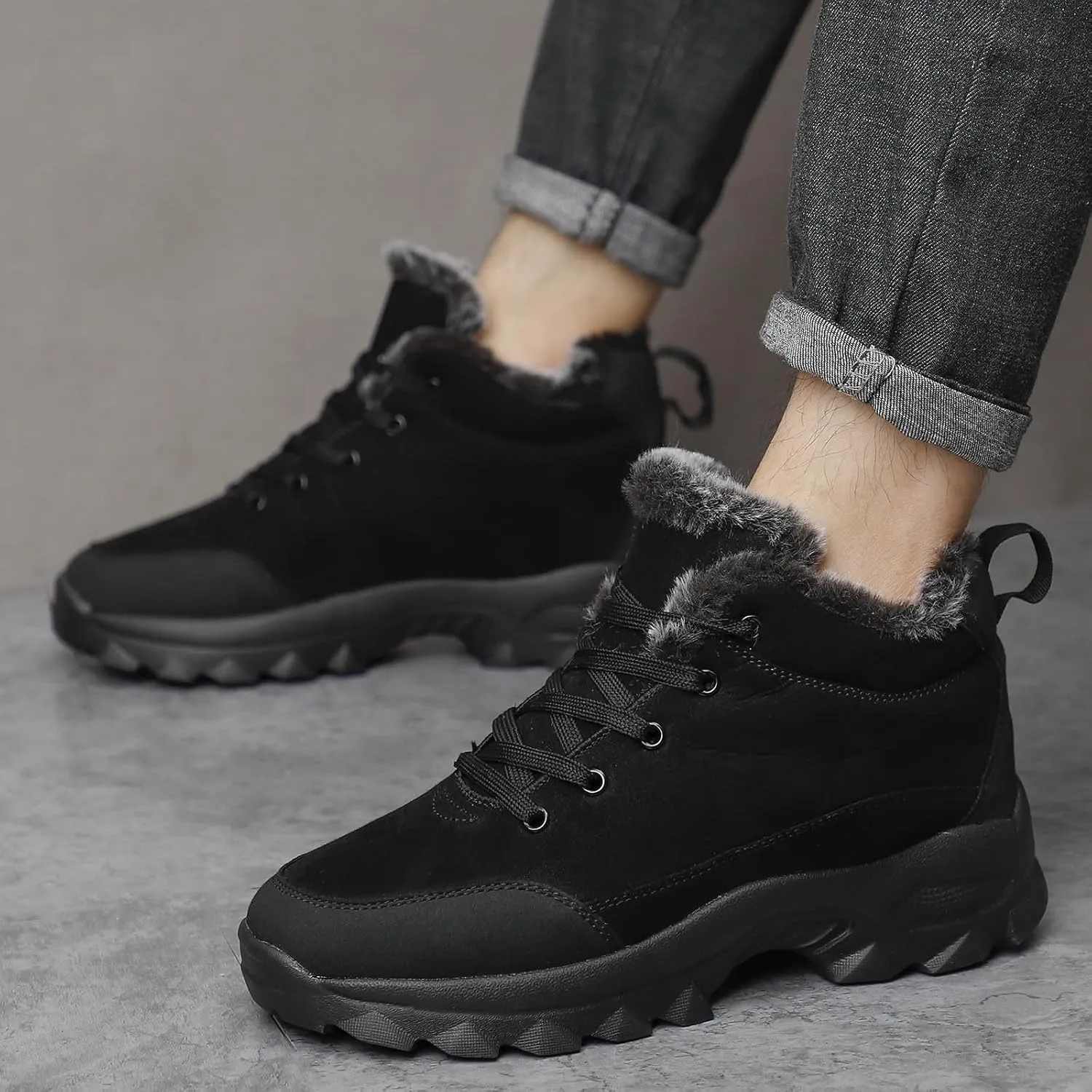 Men's Work Boots Wide Width Hiking Sneakers Warm Ankle Safety Shoes for Women Steel Toe Waterproof Outdoor Shoes Leather Comfortable Hike Grounded Footwear