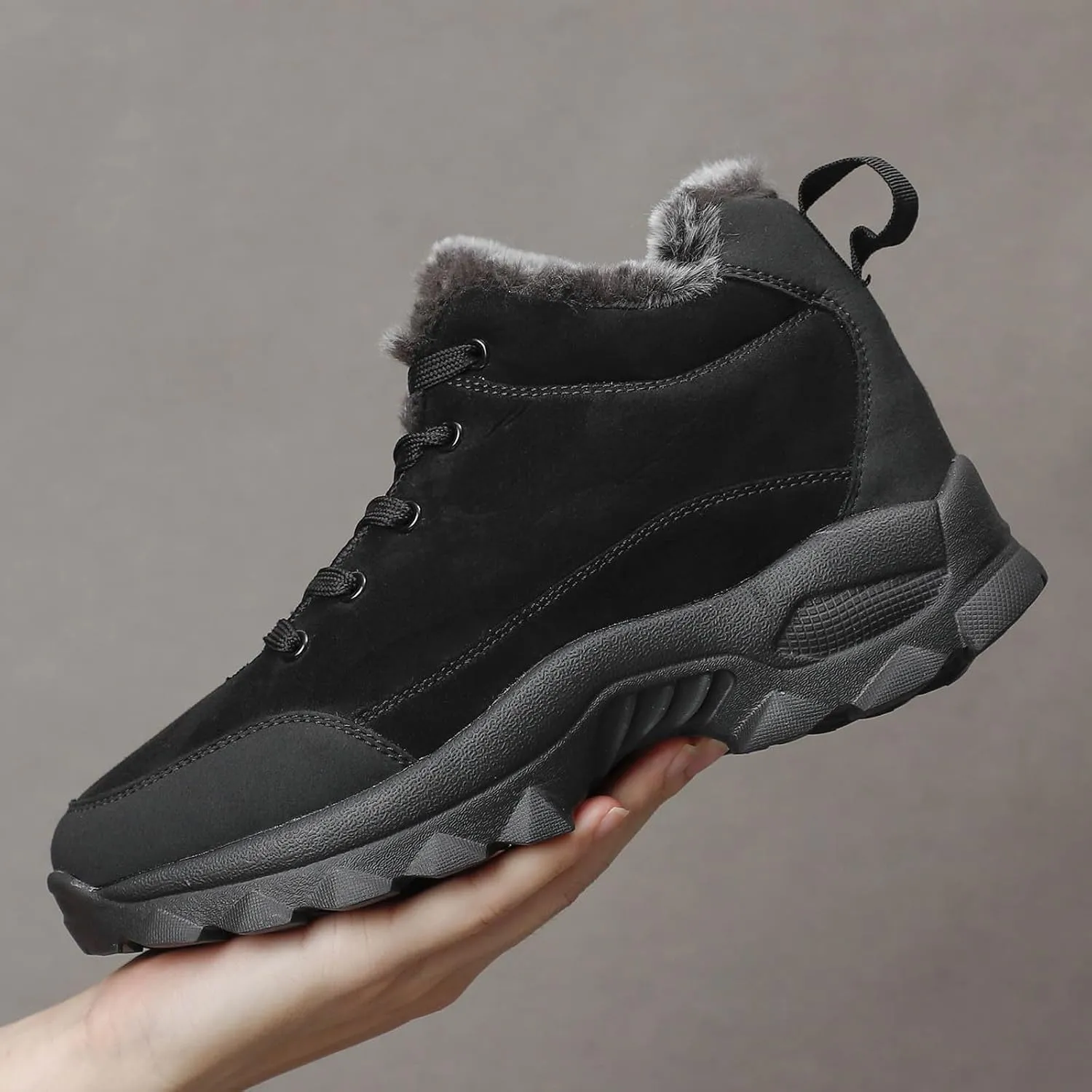 Men's Work Boots Wide Width Hiking Sneakers Warm Ankle Safety Shoes for Women Steel Toe Waterproof Outdoor Shoes Leather Comfortable Hike Grounded Footwear