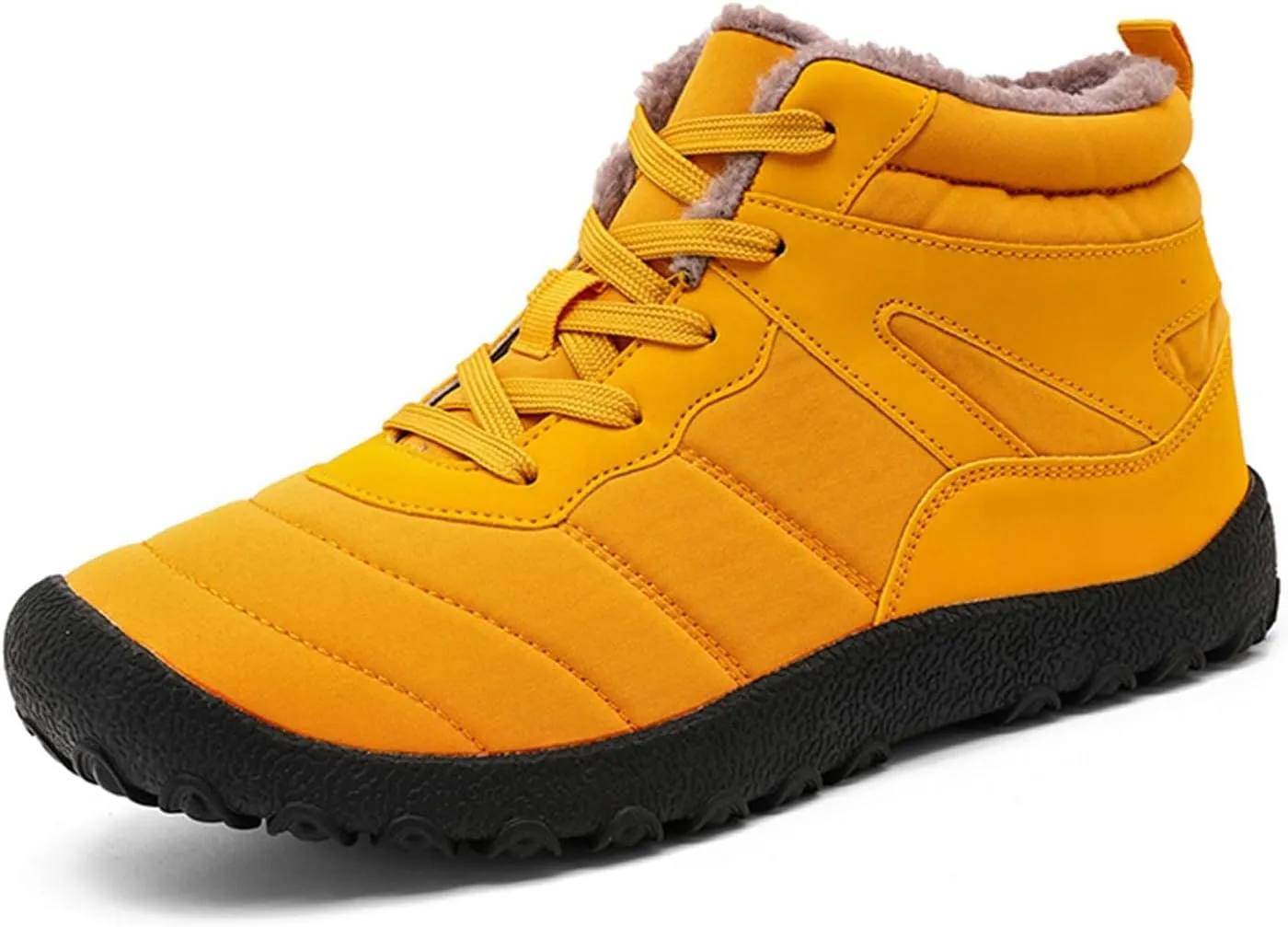 Men's Work Boots with Zipper Hiking Sneakers Warm Fur Lined Womens Safety Toe Shoes Composite Toe Non Slip Shoes Food Service Waterproof Hike Grounded Footwear