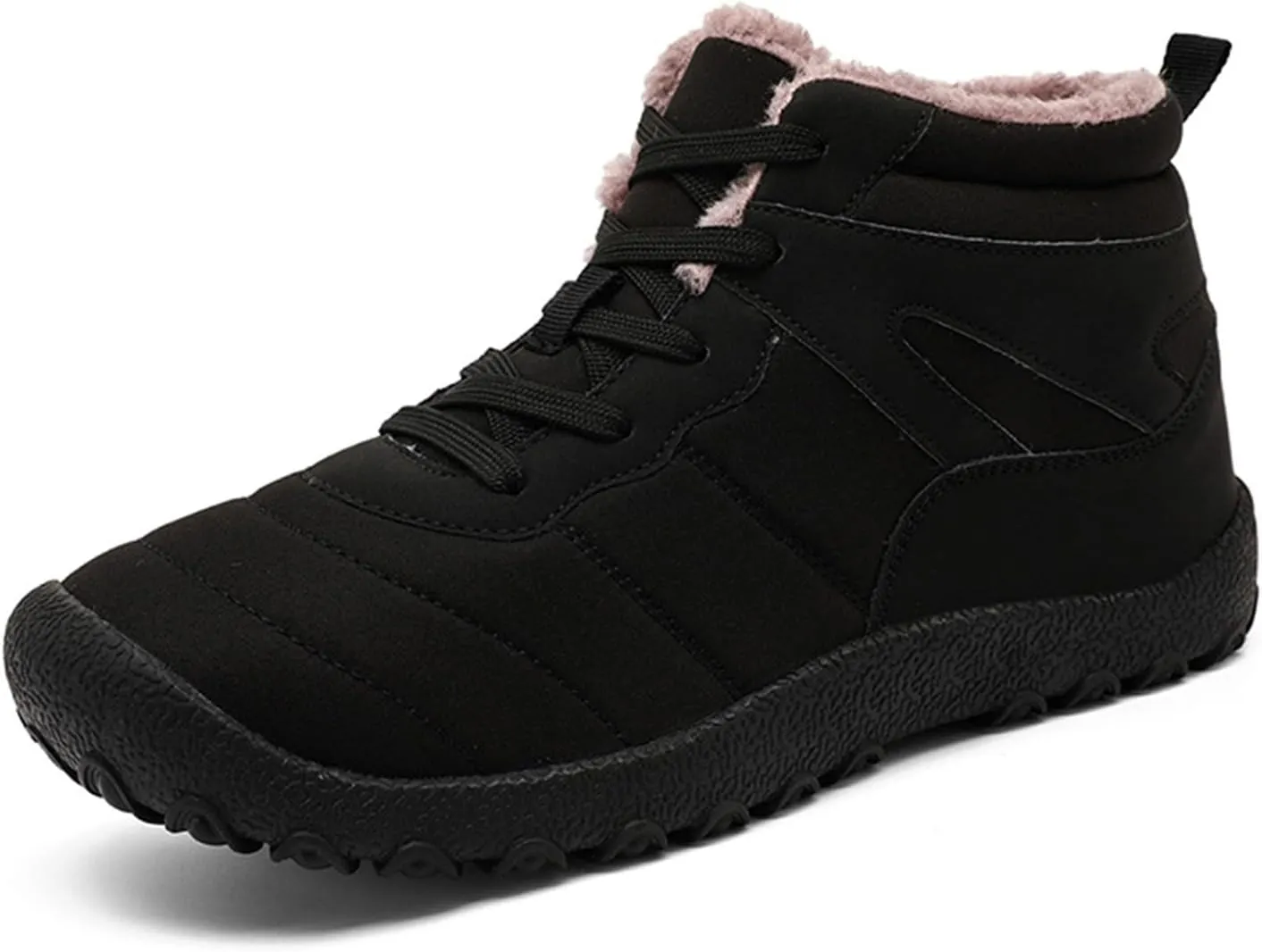 Men's Work Boots with Zipper Hiking Sneakers Warm Fur Lined Womens Safety Toe Shoes Composite Toe Non Slip Shoes Food Service Waterproof Hike Grounded Footwear