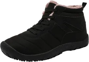 Men's Work Boots with Zipper Hiking Sneakers Warm Fur Lined Womens Safety Toe Shoes Composite Toe Non Slip Shoes Food Service Waterproof Hike Grounded Footwear