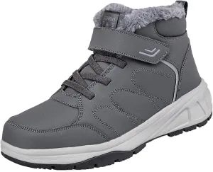 Men's Work Boots with Zipper Hiking Sneakers Warm Fur Lined Womens Safety Toe Shoes Composite Toe Non Slip Shoes Food Service Waterproof Hike Grounded Footwear