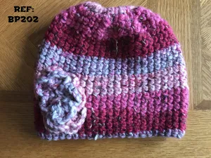 Messy Bun Hat - Shades of Pink