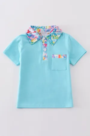 Mint rainbow splash boy shirt