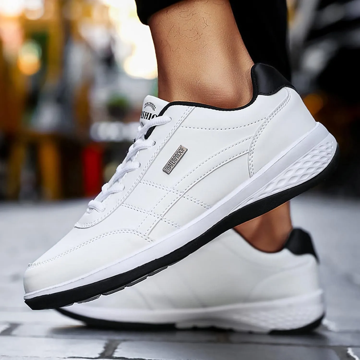Non Slip Shoes for Men Wide Hiking Shoes Walking Shoes Waterproof Work Shoes Retro Running Shoes Lightweight Trainers