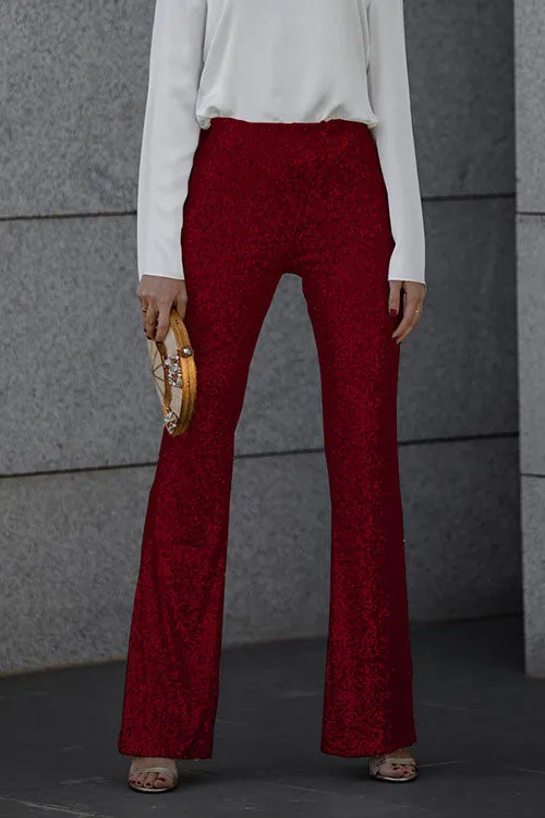 Noor – Strakke Flared Broek Met Stretch En Pailletten