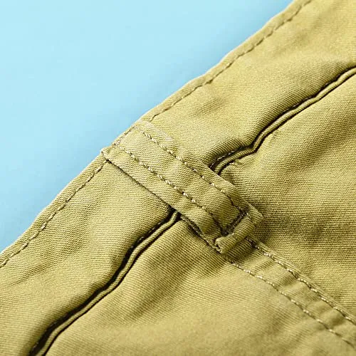 OCHENTA Little Big Boys' Lightweight Multi Pockets Casual Cargo Shorts - khaki - 12-13 years