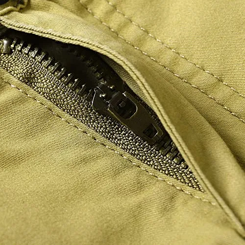 OCHENTA Little Big Boys' Lightweight Multi Pockets Casual Cargo Shorts - khaki - 12-13 years