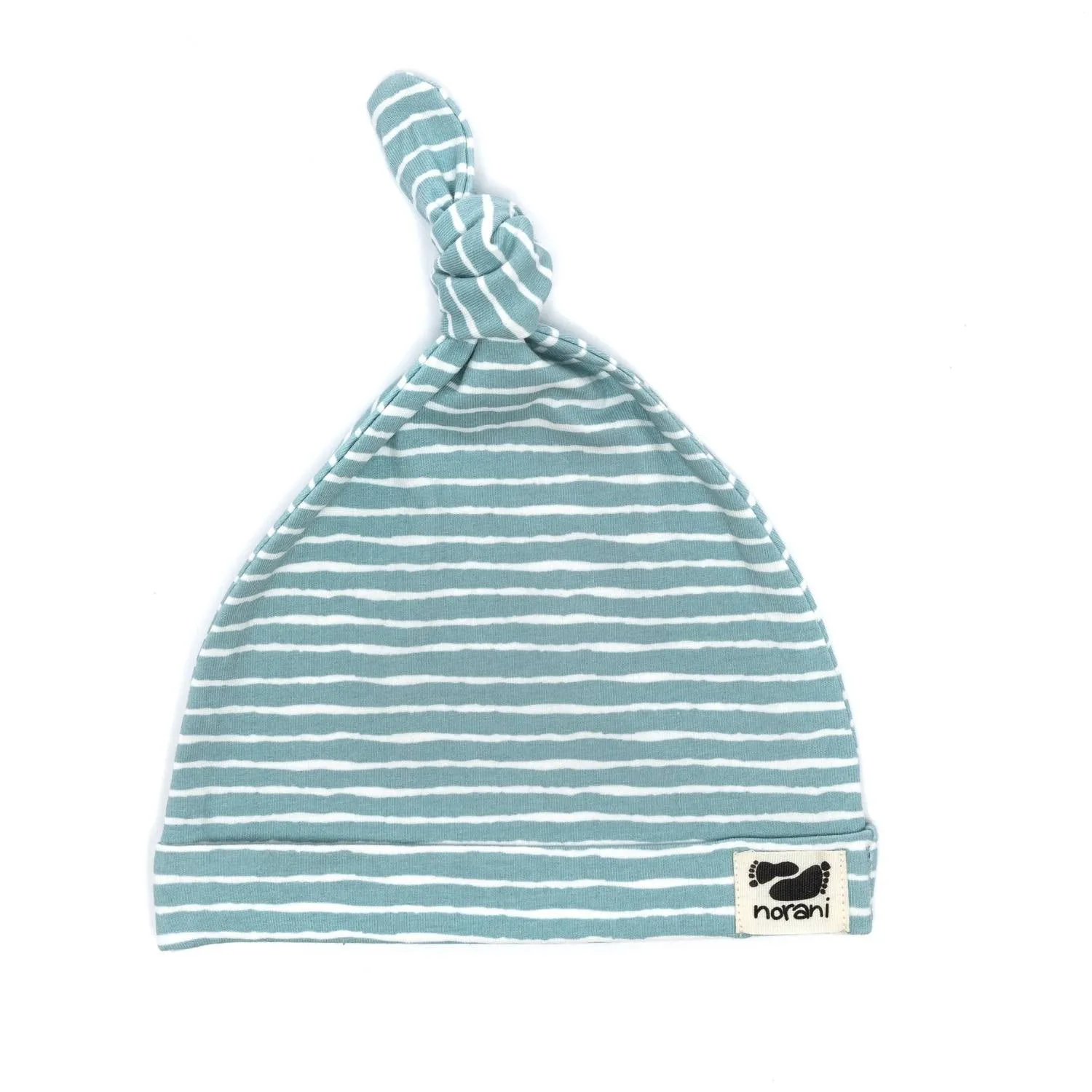 Organic Baby Beanie - Green Stripes