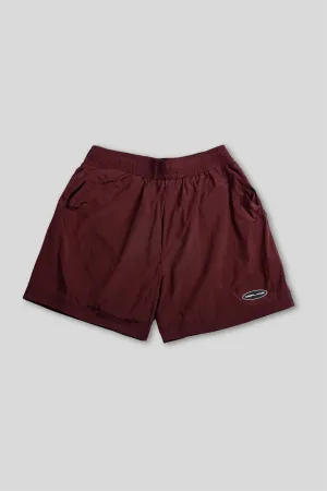 Parachute Nylon Shorts - Marsala Red