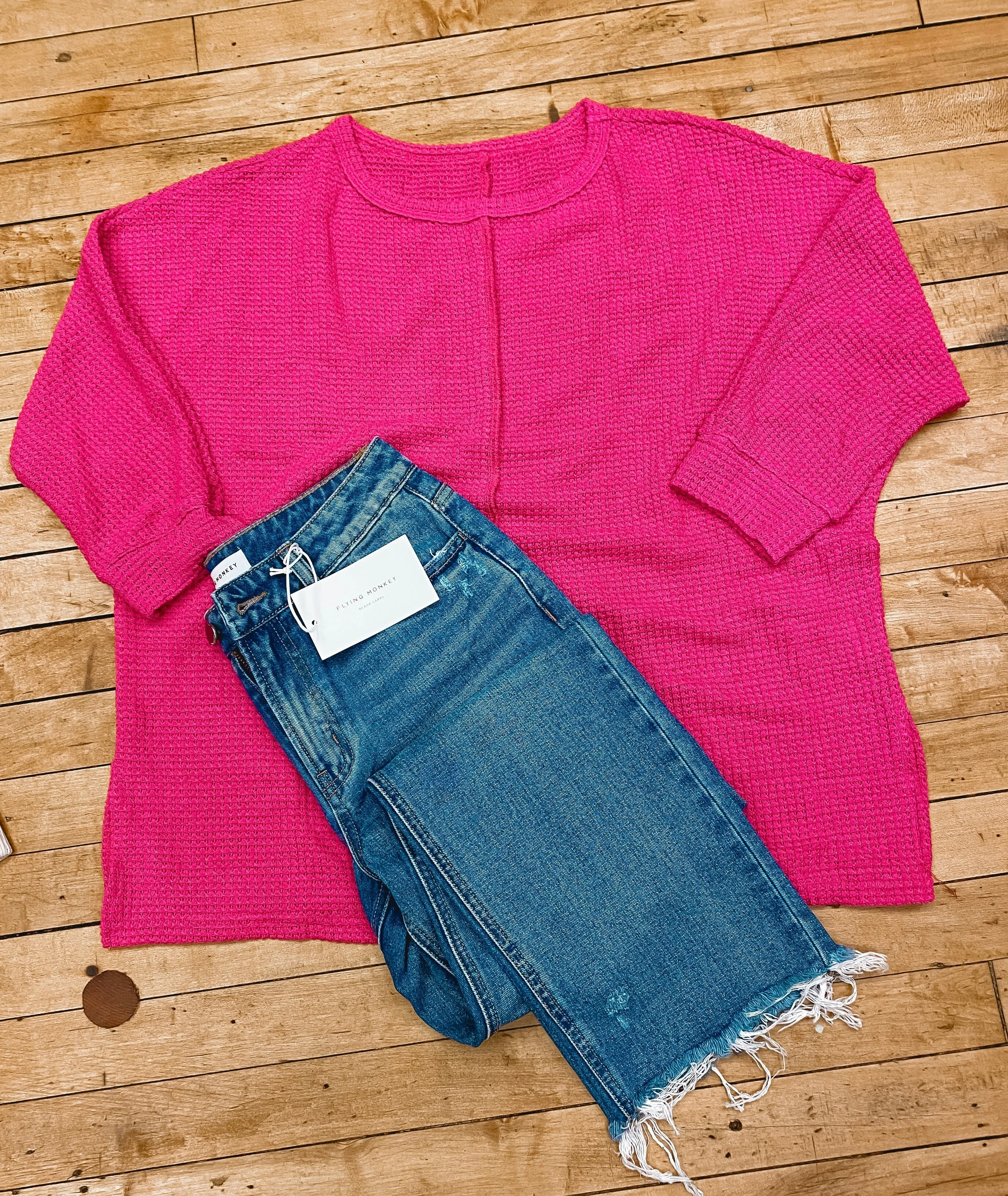 Pink Waffle Top