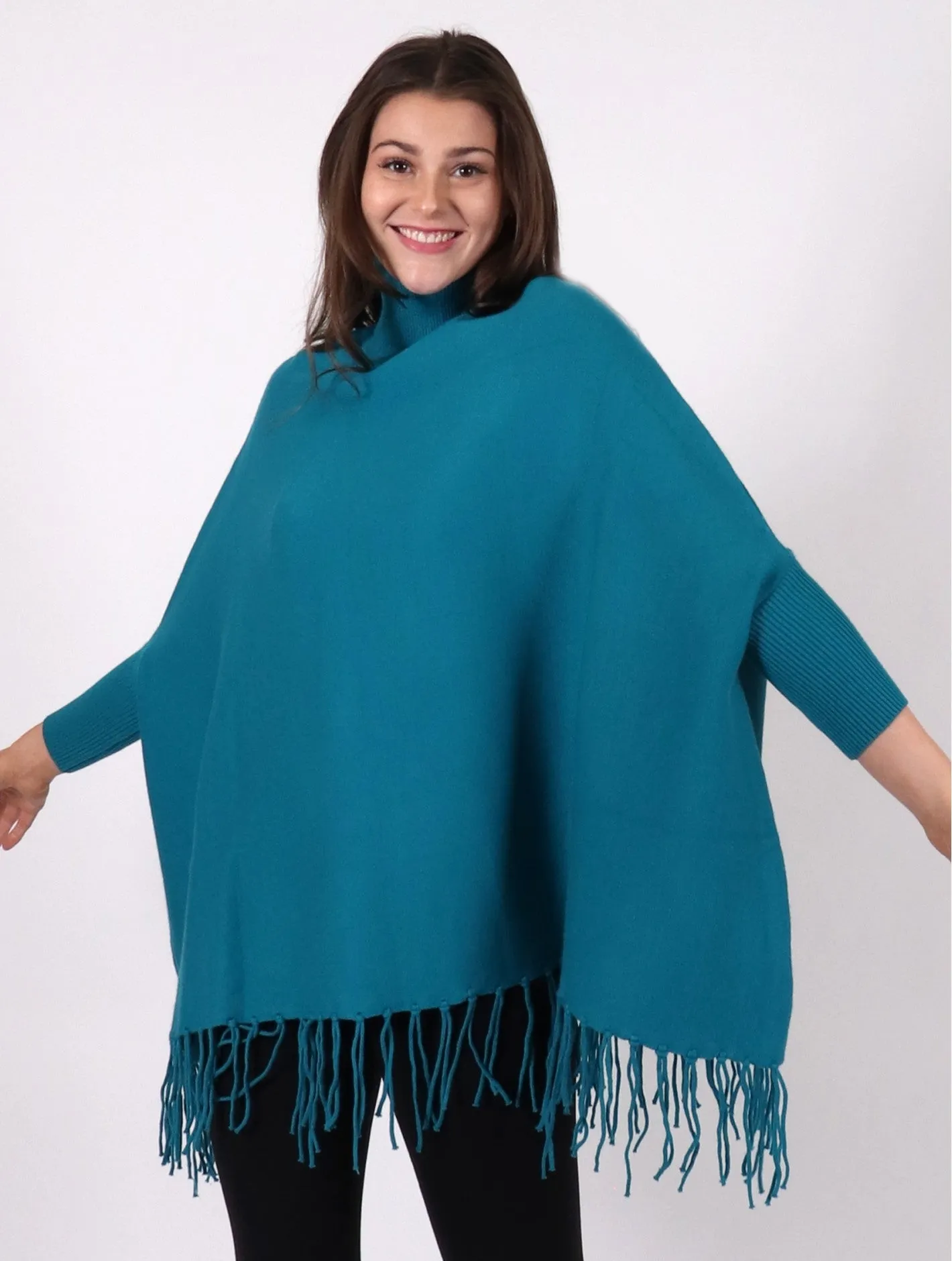 Poncho Fringe with Sleeves SALE
