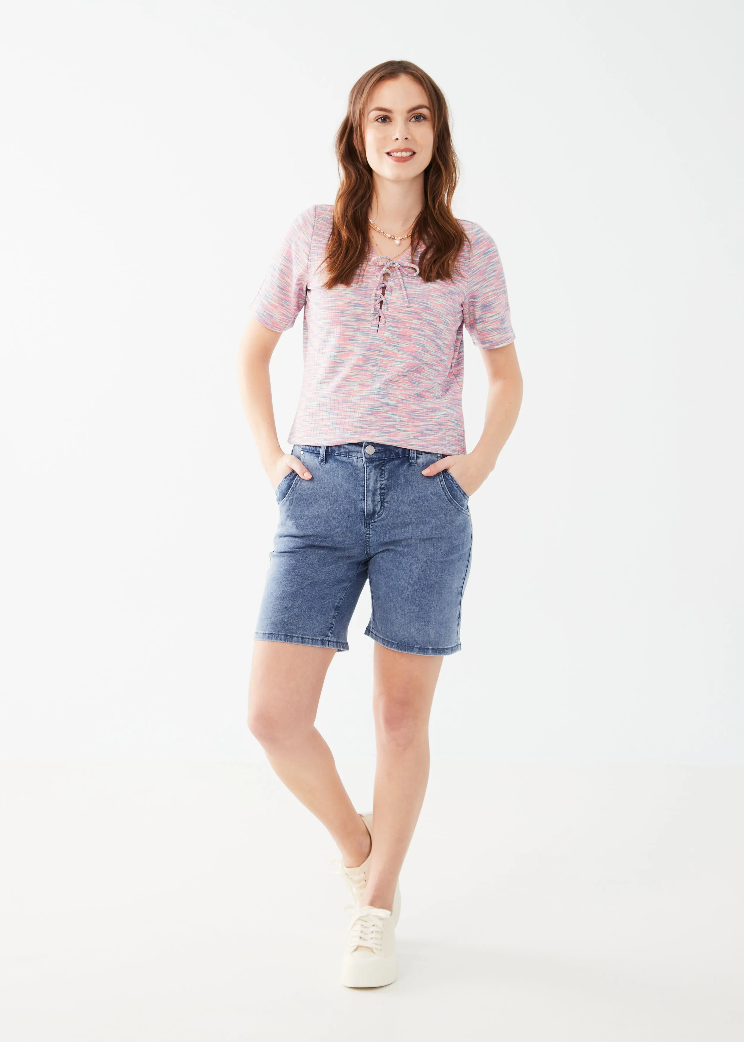 Pull On Lightweight Denim Shorts. Style FD2495247
