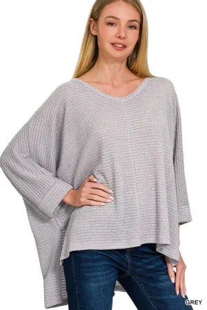 Relaxing In Style Grey 3/4 Sleeve Top