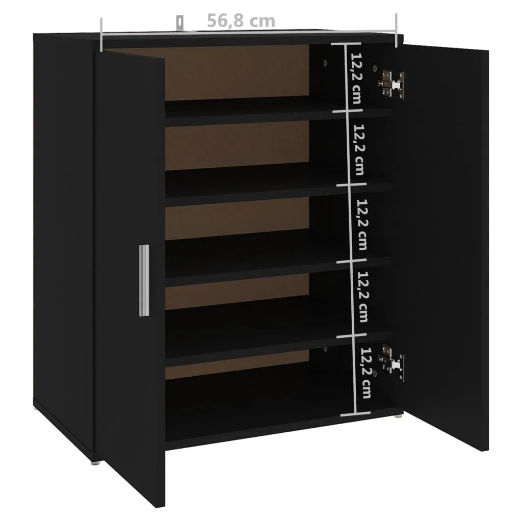 Shoe Cabinet Black 60x35x70 cm Chipboard